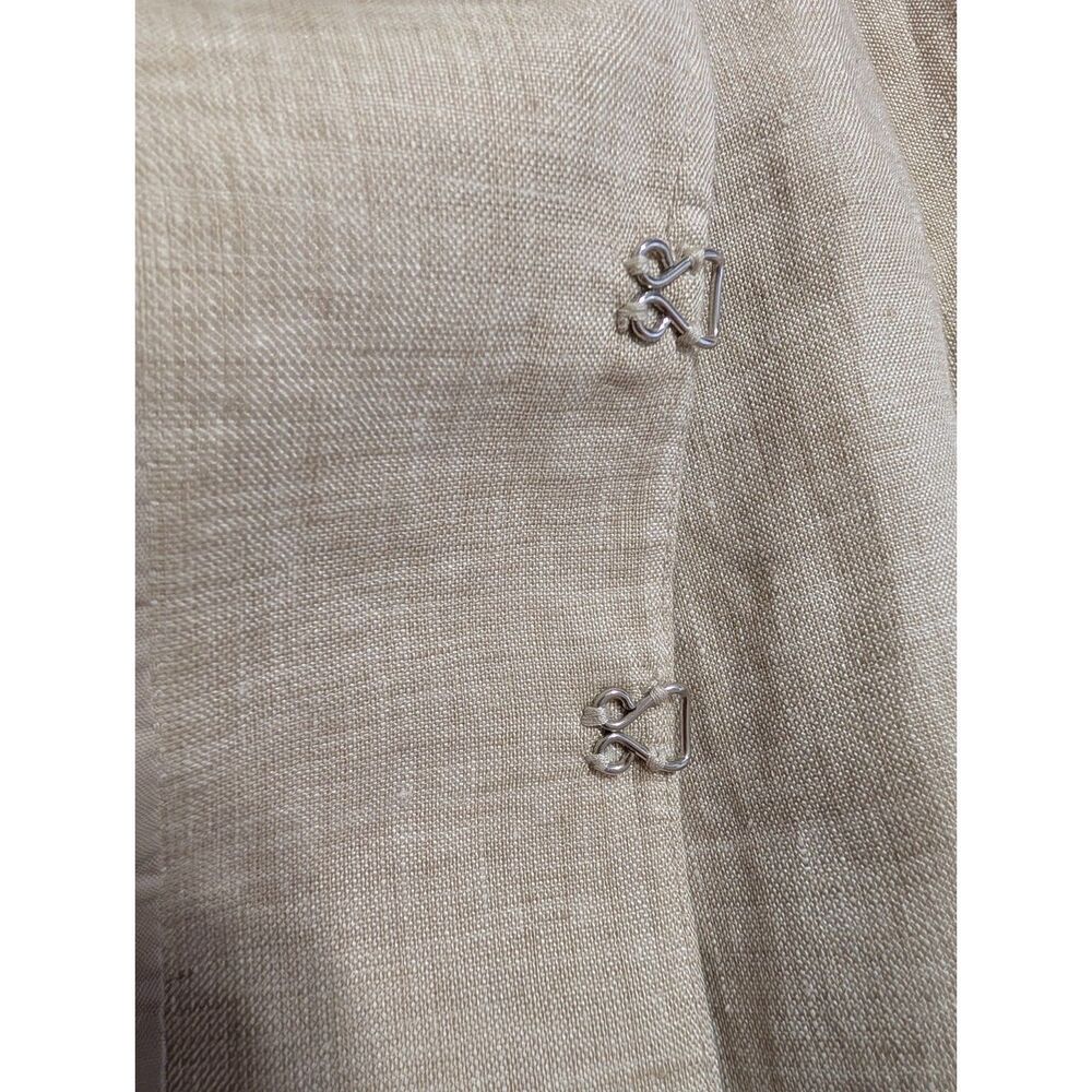 Vintage 90s Bloomingdale’s 100% Linen Beaded Blazer 18W Plus Tan Boho Coastal - Picture 9 of 9